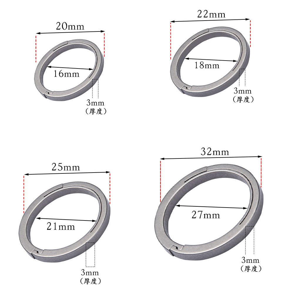 Titanium Alloy Key Rings Keychains Buckle Pendant Super Light Car Keychain Creativity Gift Keyfobs Crafts Key Ring